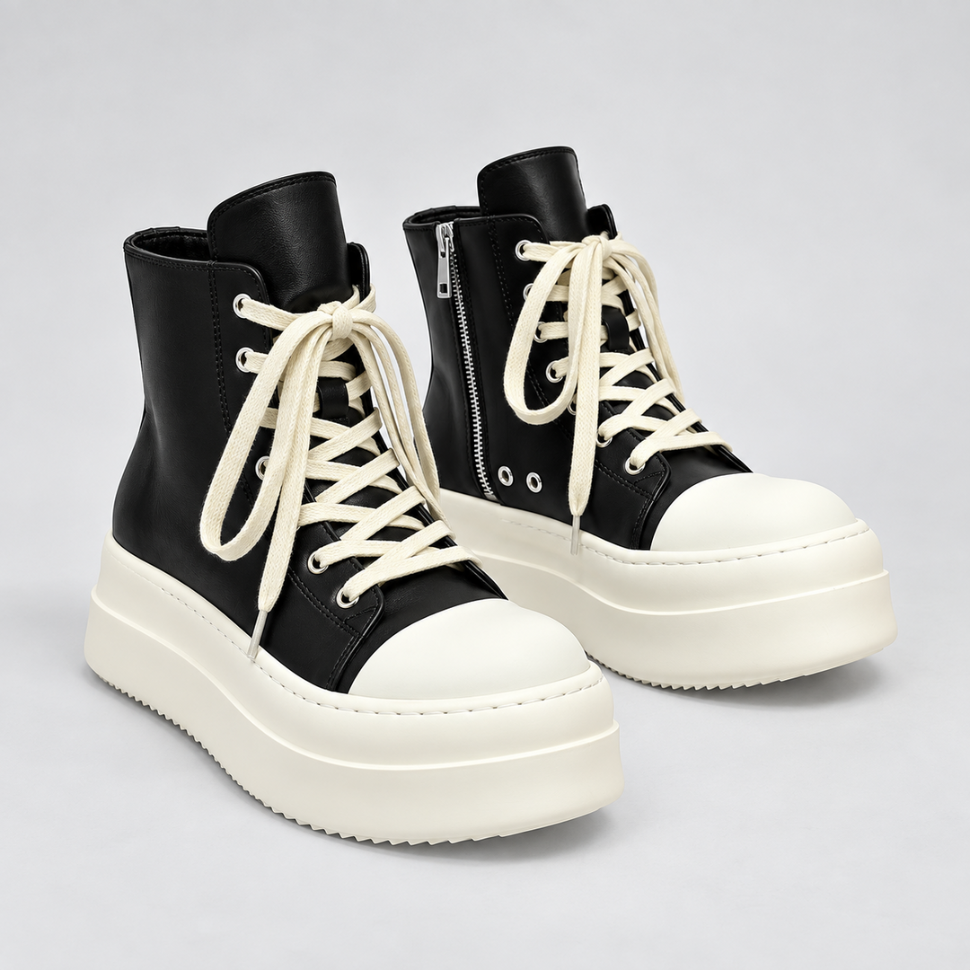 '+5-6cm｜NIGHT WHITE REBEL 厚底ハイカットスニーカー｜BR0010｜BREAKVOID9