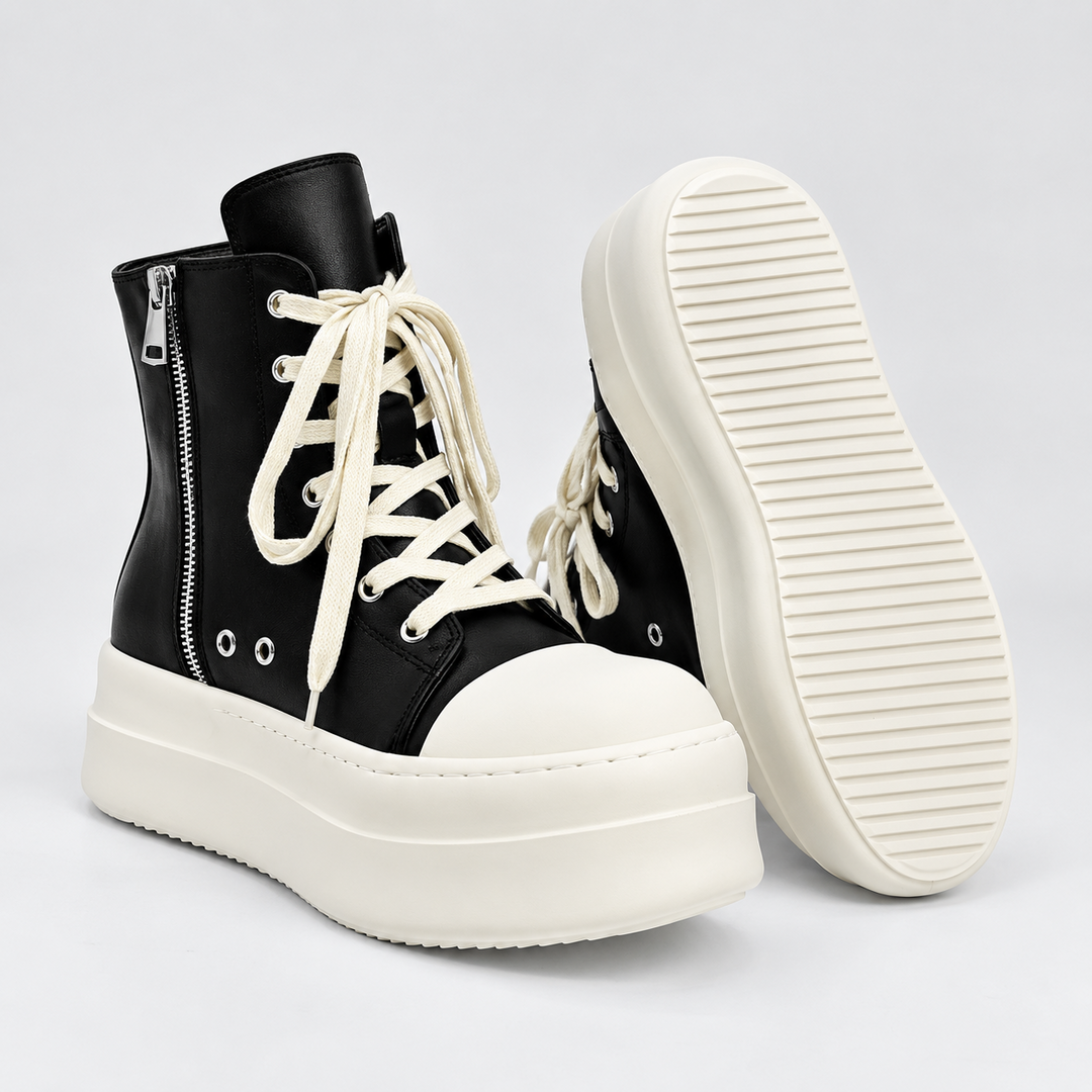 '+5-6cm｜NIGHT WHITE REBEL 厚底ハイカットスニーカー｜BR0010｜BREAKVOID9