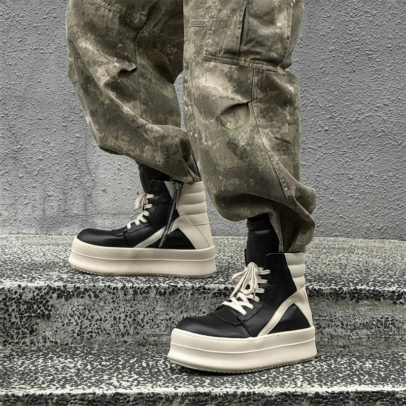 '+5-6cm｜BLACK IVORY REBEL ブラック ホワイト レベル 厚底ハイカットスニーカー｜BR0002｜BREAKVOID9