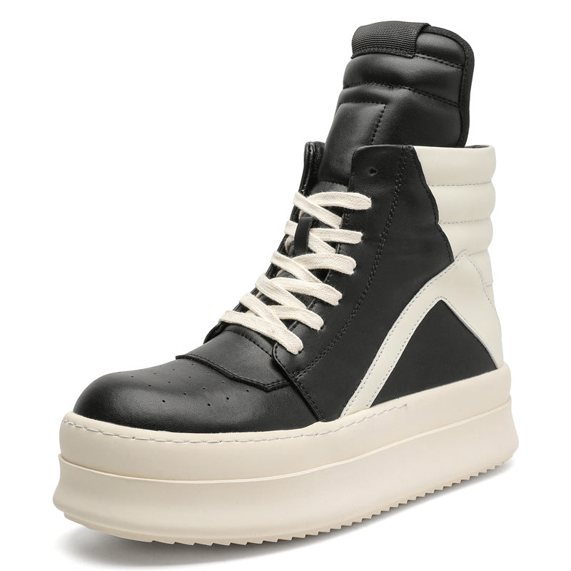 '+5-6cm｜BLACK IVORY REBEL ブラック ホワイト レベル 厚底ハイカットスニーカー｜BR0002｜BREAKVOID9